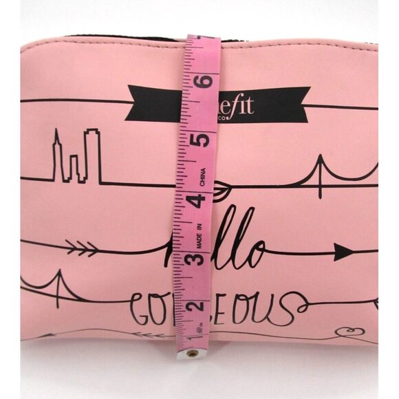 Lancome Paris Tote Bag & Benefit SF Makeup Zip Pouch Pink Purple Lined 18x14" - Picture 15 of 16